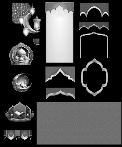 Рамки, фон, коран, полумесяц