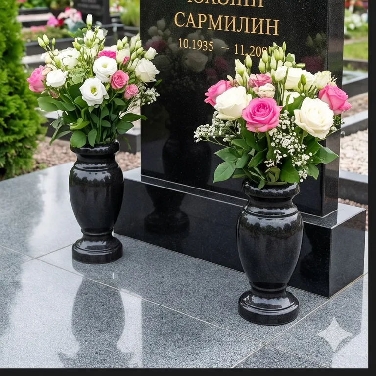 Гранитные вазы для цветов на участке в Воронеже