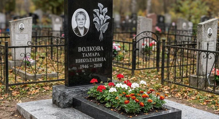 Памятник с гравировкой калл — выполненная работа «Волкова» в Воронеже