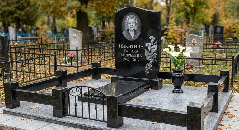 Памятник с гравировкой калл — выполненная работа «Никитина» в Воронеже