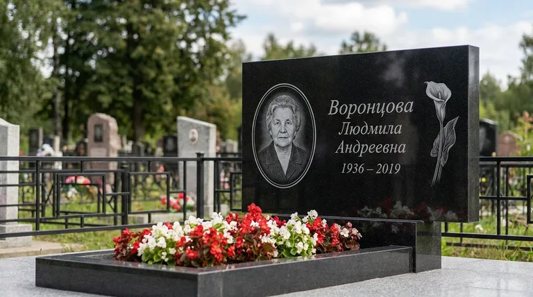 Памятник с гравировкой калл — выполненная работа «Воронцова» в Воронеже