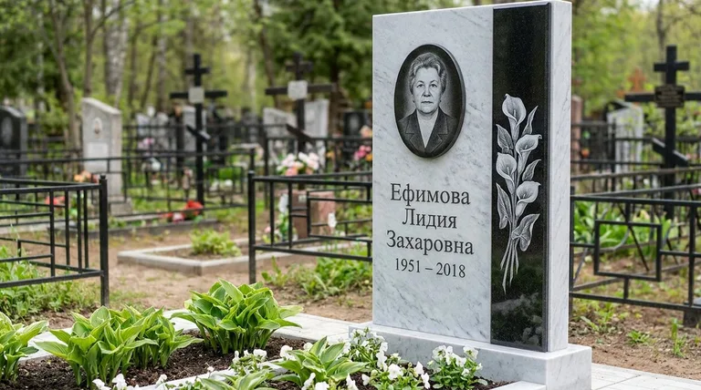 Памятник с гравировкой калл — выполненная работа «Ефимова» в Воронеже