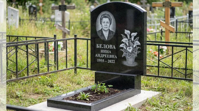Памятник с гравировкой калл — выполненная работа «Белова» в Воронеже