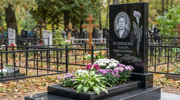 Памятник с гравировкой калл — выполненная работа «Кузнецова» в Воронеже