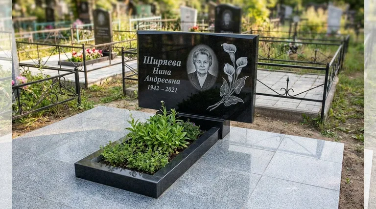 Памятник с гравировкой калл — выполненная работа «Ширяева» в Воронеже