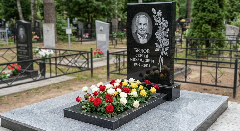 Гравировка цветов на памятник в Воронеже — розы на граните