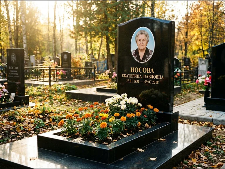 Керамический портрет мужчины на чёрном граните в Воронеже