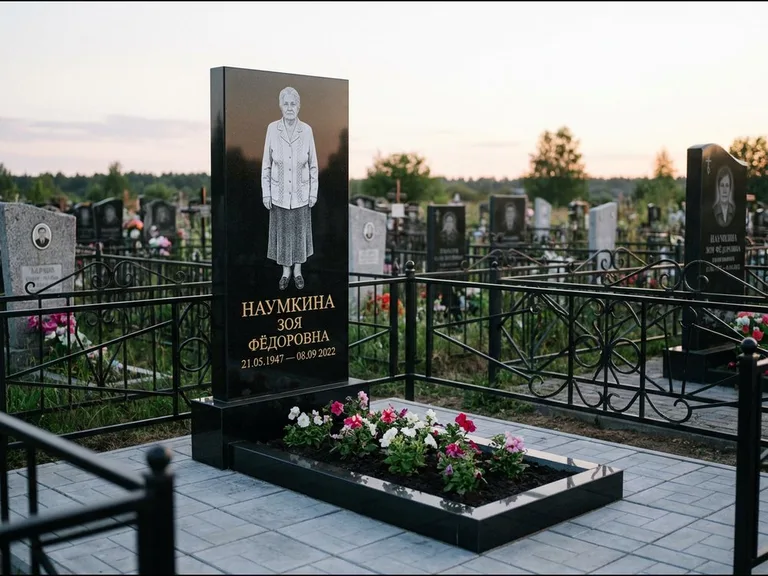 Гравировка портрета на чёрном граните — выполненная работа 18 в Воронеже