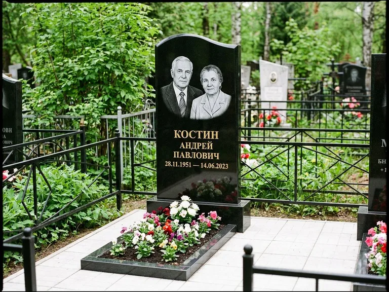 Гравировка портрета на чёрном граните — выполненная работа 3 в Воронеже