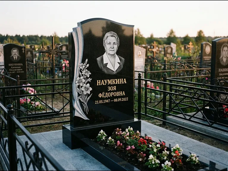 Гравировка портрета на чёрном граните — выполненная работа 6 в Воронеже