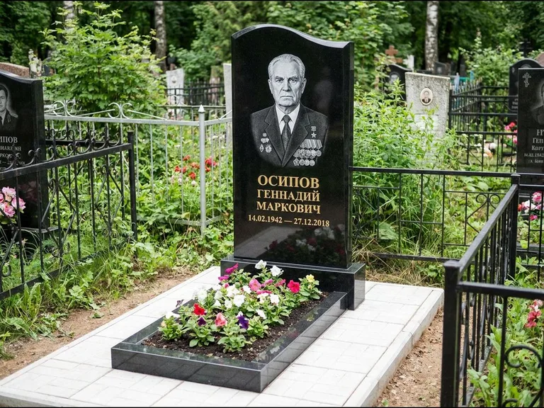 Гравировка портрета на чёрном граните — выполненная работа 7 в Воронеже