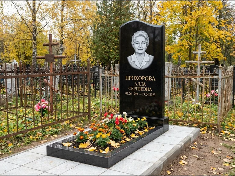 Гравировка портрета на чёрном граните — выполненная работа 8 в Воронеже