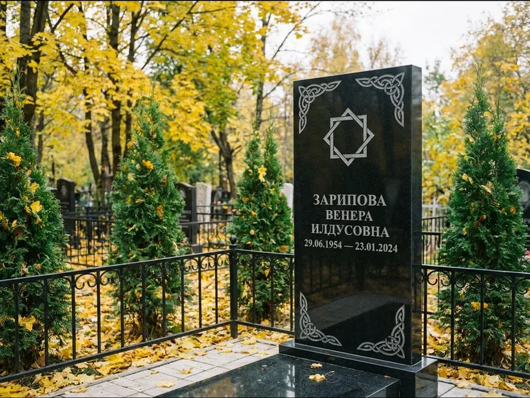 Мусульманский памятник — руб аль-хизб с восточной плетёнкой, работа «Зарипова» в Воронеже