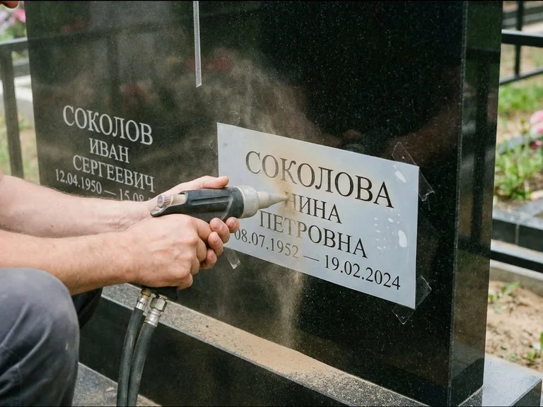 Догравировка ФИО и дат — гравировка с выездом на кладбище в Воронеже