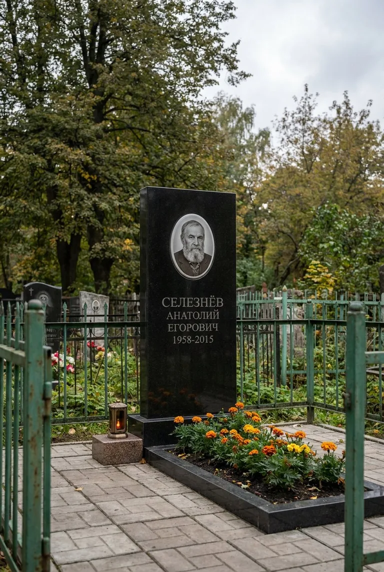 Памятник с портретом на Лесном кладбище