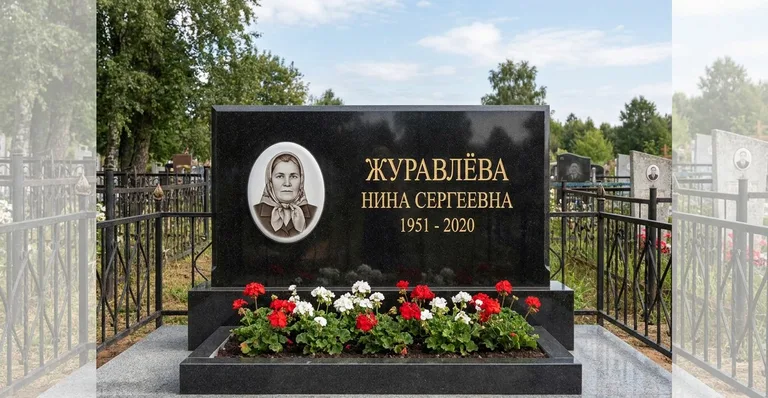 Памятник с цветником, Памятники мастерской «Мастер Каменев» на кладбищах Воронежа