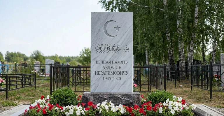 Мусульманский памятник с полумесяцем, Памятники мастерской «Мастер Каменев» на кладбищах Иркутска