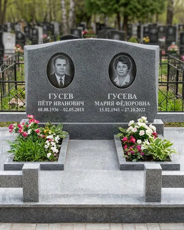 Памятник под ключ из белого мрамора в Воронеже