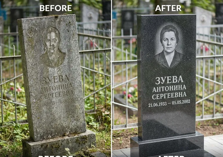 Восстановление сколов кромки гранита: до и после в Воронеже