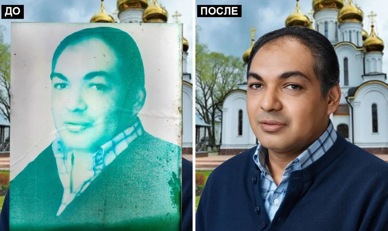 Ретушь фото на памятник — цветокоррекция и колоризация: до и после в Воронеже