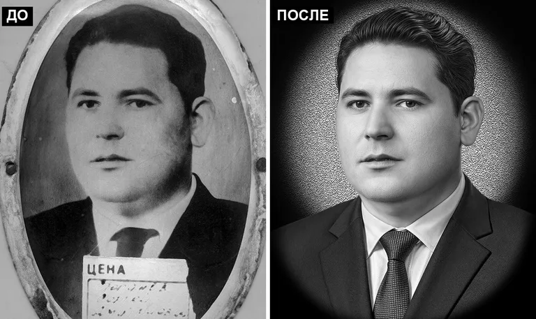 Ретушь фото на памятник — реставрация фотографии: до и после в Воронеже