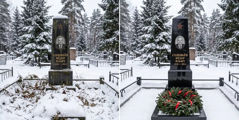 Уборка старого памятника до и после в Воронеже