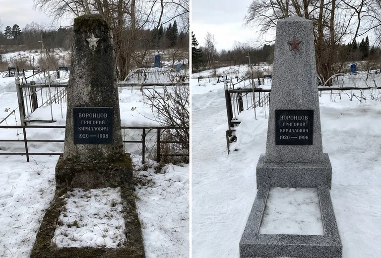 Диптих №22: мрамор с овальным цветником — убраны подтёки, обновлён грунт у цветов в Воронеже