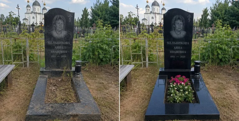 Мойка фигурного памятника до и после в Воронеже