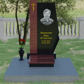 Православный вертикальный памятник из гранита Дымовский - П008