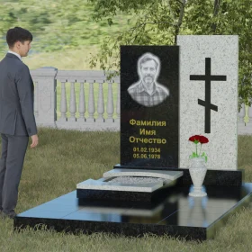 Памятник православный вертикальный с крестом - П022