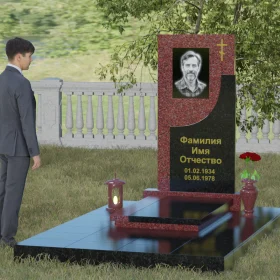 Гранитный памятник с крестом - П024