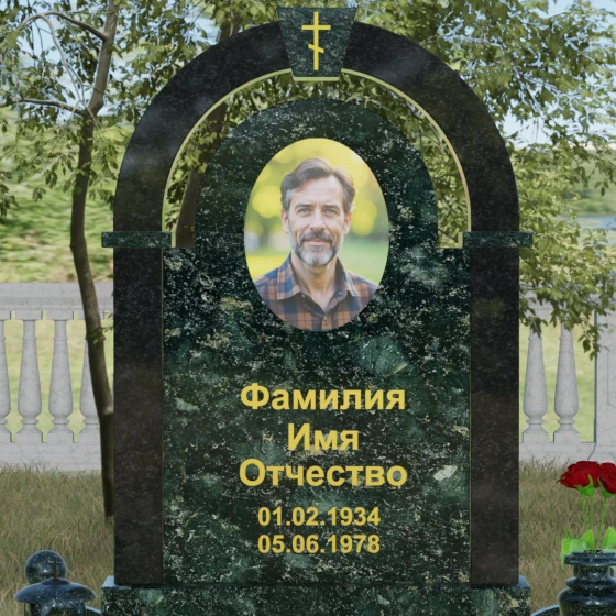 Вертикальный православный комбинированный комплекс в Ставрополе, гранит Балтик грин