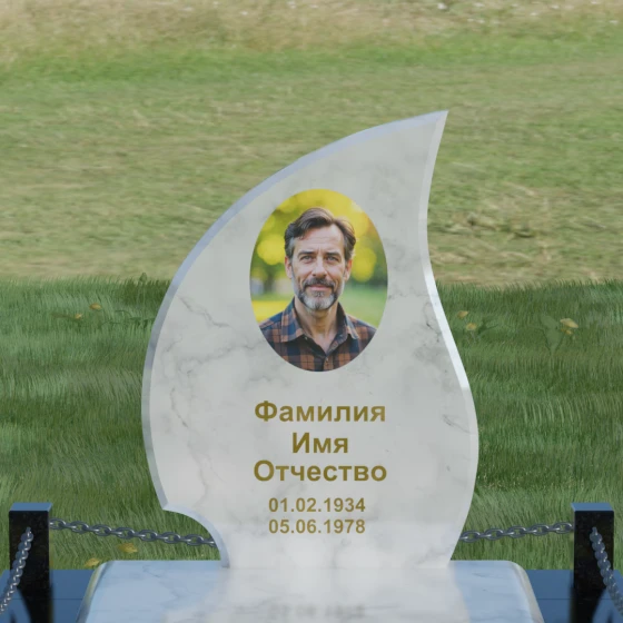 Гранитный памятник для одного в Ставрополе, мрамор Тассос