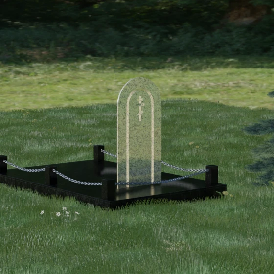 Православный вертикальный памятник из гранита во Владивостоке, гранит Мансуровский, вид 3