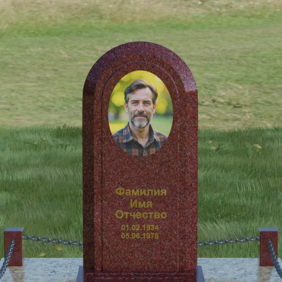 Светский вертикальный памятник из гранита в Перми, гранит Лезниковский