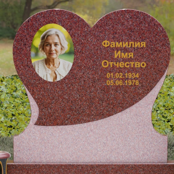 Вертикальный гранитный памятник в Ярославле, гранит Лезниковский