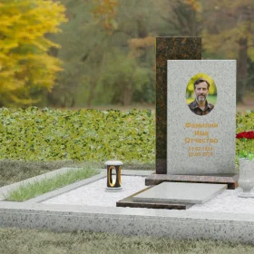 Вертикальный гранитный памятник на могилу - П114