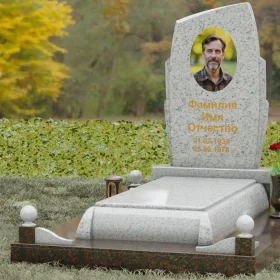 Вертикальный комбинированный памятник на одного - П121