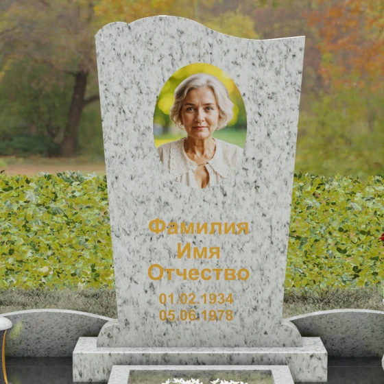 Вертикальный гранитный памятник светский в Перми, гранит Мансуровский