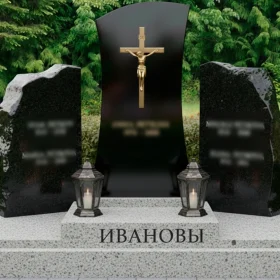 Гранитный памятник с крестом для двоих - ПН212