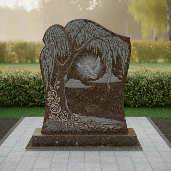 Светский Гранитный вертикальный памятник в Ставрополе, гранит Дымовский