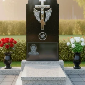 Гранитный памятник на двоих горизонтальный - ПН415