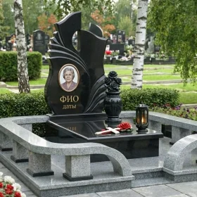 Элитный гранитный православный памятник - ПН435