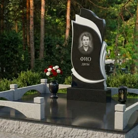 Светский вертикальный гранитный памятник - ПН448