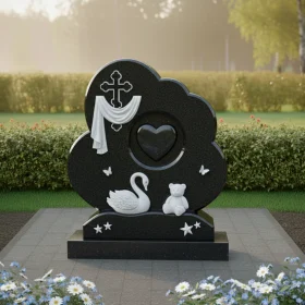 Гранитный православный памятник с крестом и комплексом - ПН494