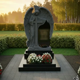 Гранитный элитный православный памятник - ПН619