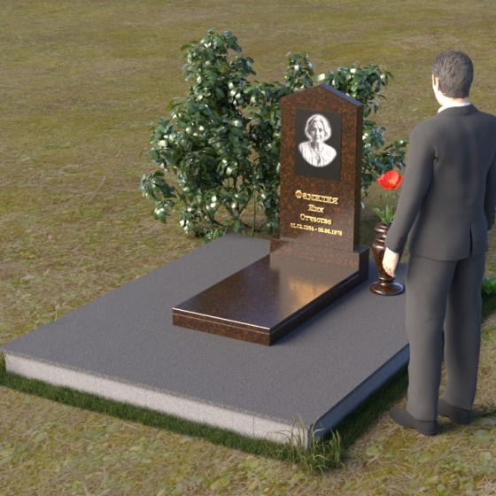 Гранитный памятник с купольной вершиной и фаской