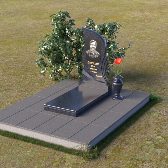 Морозостойкий вертикальный памятник в Ижевске, гранит Блю Перл