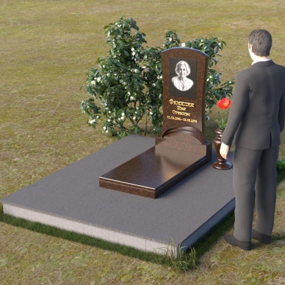 Памятник с закругленными очертаниями и волнообразной линией