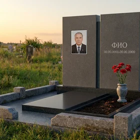 Базальтовый памятник вертикальный с полированной поверхностью